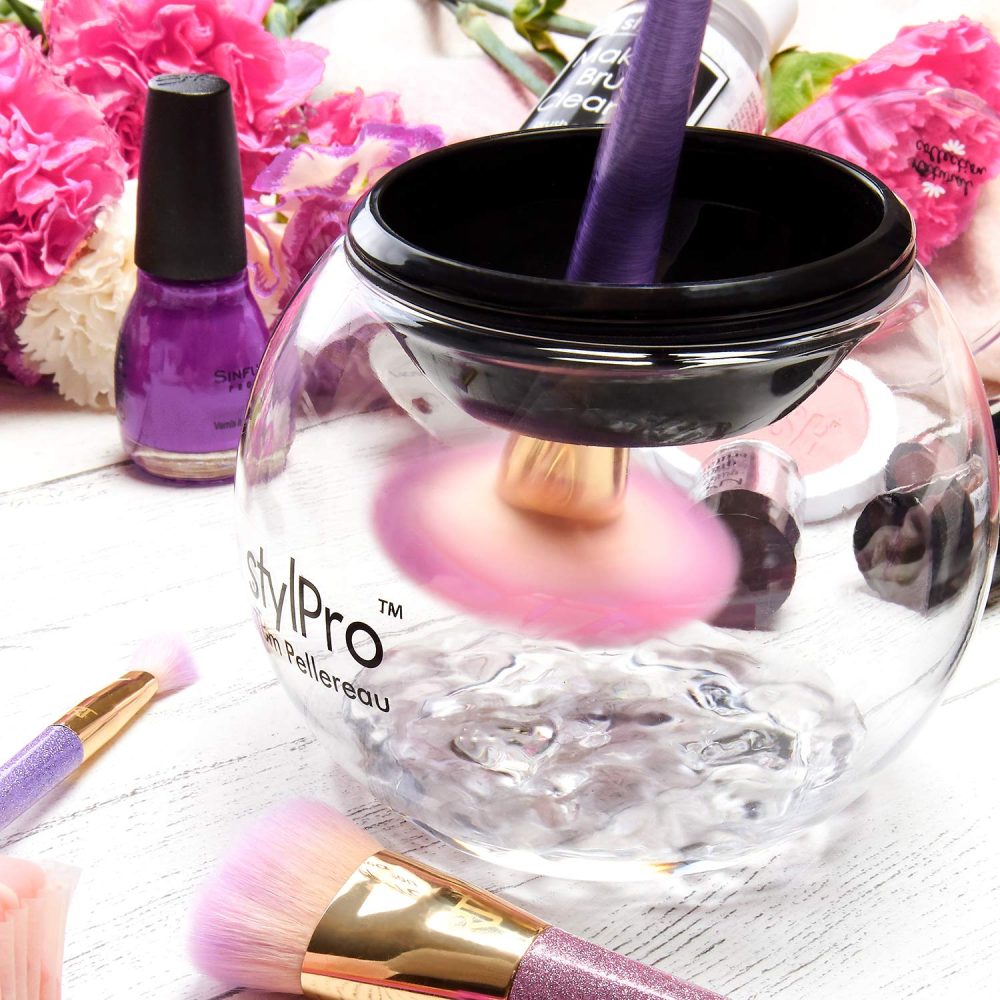 STYLPRO Makeup Brush Cleaner and Dryer Machine with 8 Brush Collars | Automatic Spinning Brush Cleaner with Heat Resistant Bowl | Premium Makeup Brush Cleaning Kit | Deeply Cleans and Dry in Seconds - Image 2