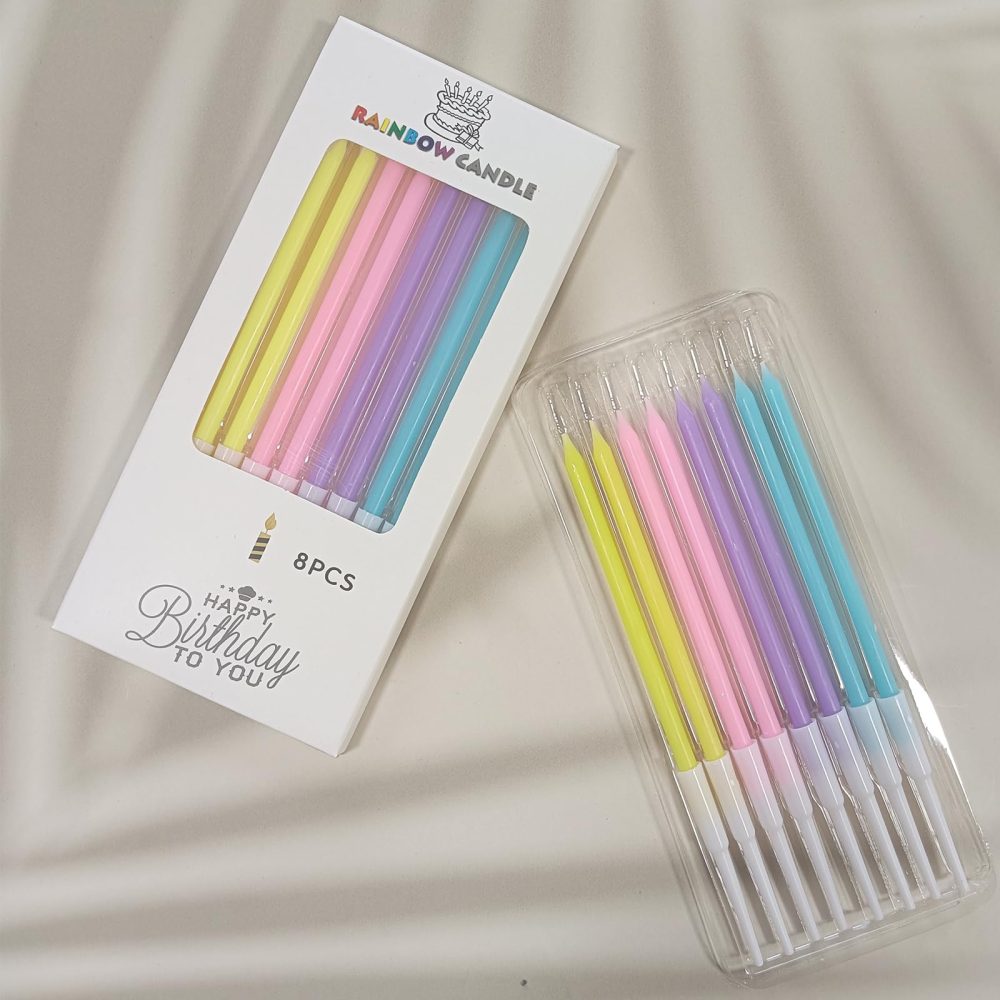 32 Pcs Rainbow Birthday Candles, Cake Candles with Holders,Pastel Birthday Candles for Cakes, Celebration Cake Topper Decoration for Birthday Party, Graduation, Festival - Image 3