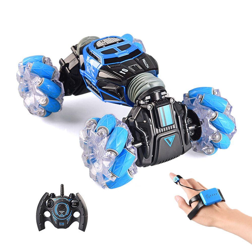 YueLi Rc Car Gesture Sensing Twist Car Dual Remote Control Four-Wheel Drive Off-Road All-Terrain RC Electric Toy Car with Rechargeable Battery for Boys, Children, Ddolescents and Adults(Blue/Black)