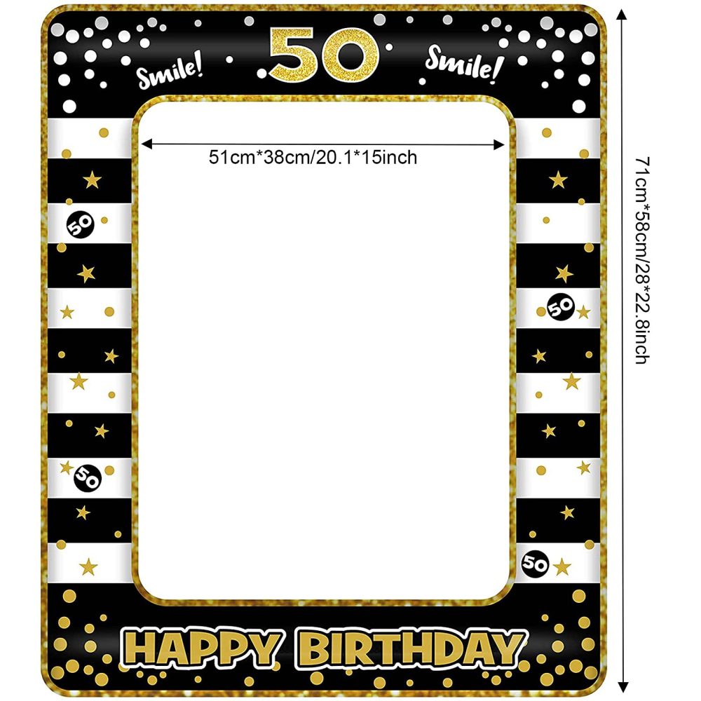 50th Birthday Photo Booth Props,Black Gold Inflatable Selfie Frame Picture Frame,Giant Inflatable Party Photo Booth Frame for 50th Birthday Party Decorations Supplies Men Women Favor Gift - Image 7