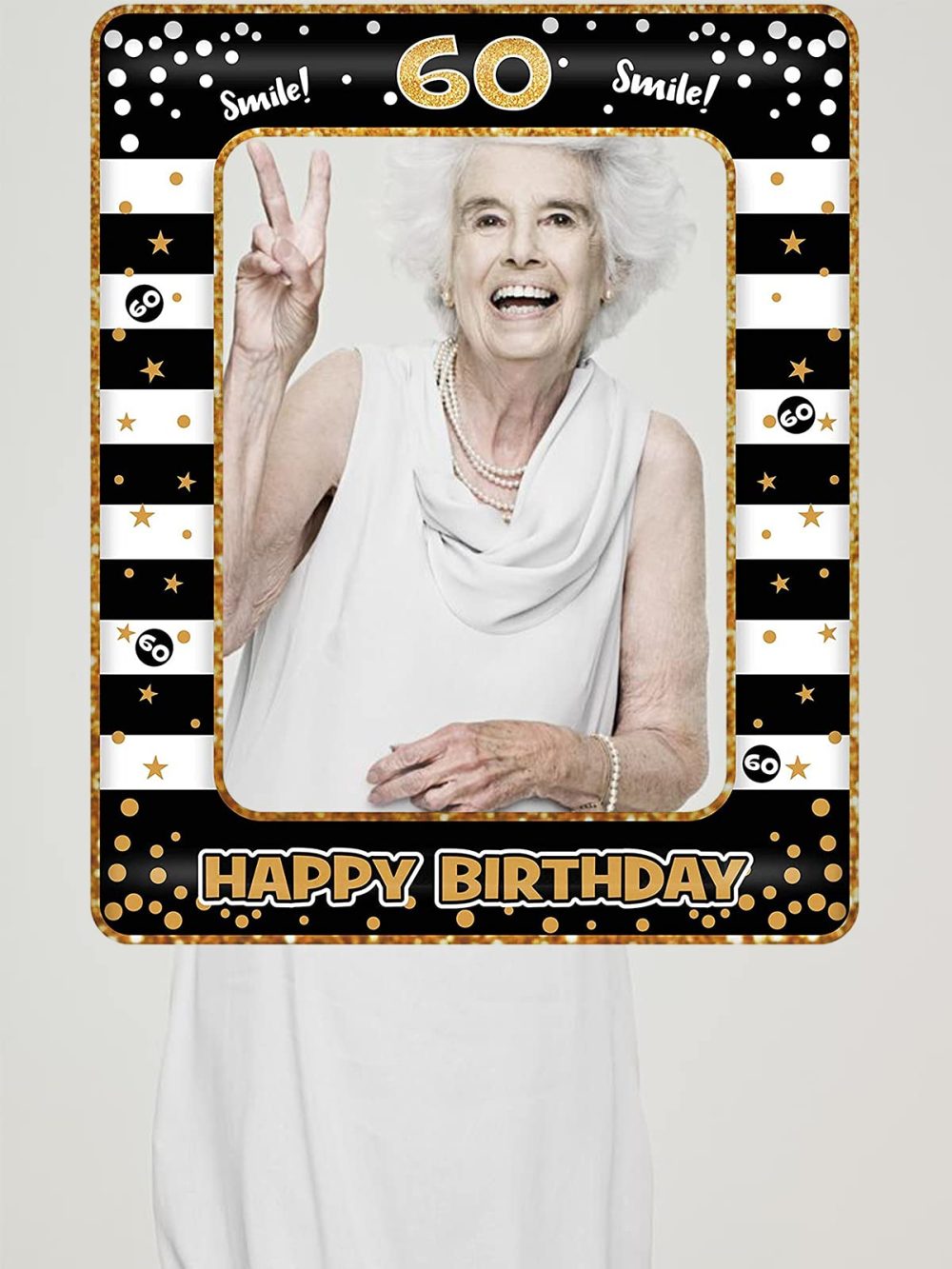 60th Birthday Photo Booth Props,Black Gold Inflatable Selfie Frame Picture Frame,Giant Inflatable Party Photo Booth Frame for 60th Birthday Party Decorations Supplies Men Women Favor Gift - Image 5