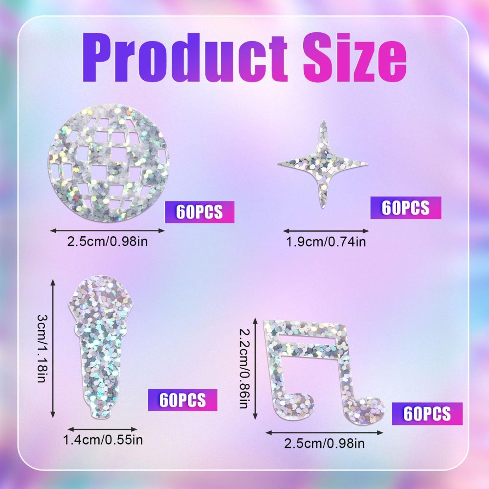 240 Pcs Disco Table Confetti, Glitter Table Confetti Disco Party Decorations Disco Ball Musical Note Microphone Star Confetti for Disco Theme Birthday Party - Image 7