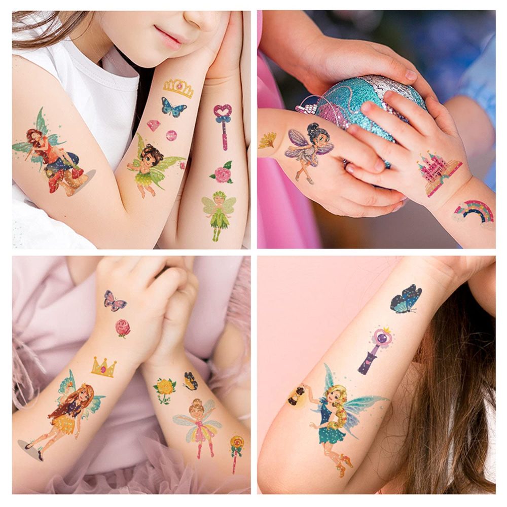 10 Sheets Glitter Fairy Temporary Tattoos for Kids - Girls’ Party Goody Bag Fillers & School Rewards (Fairy) - Image 3