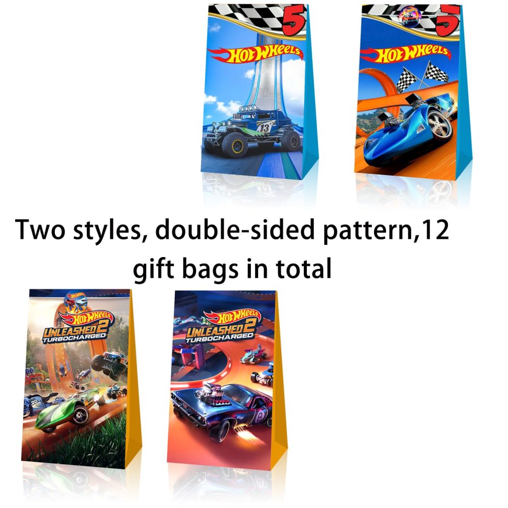 12 Pcs Hot Car Party Bags Paper, Car Birthday Gift Party Bags for Kids, Birthday Party Supplies - Image 2