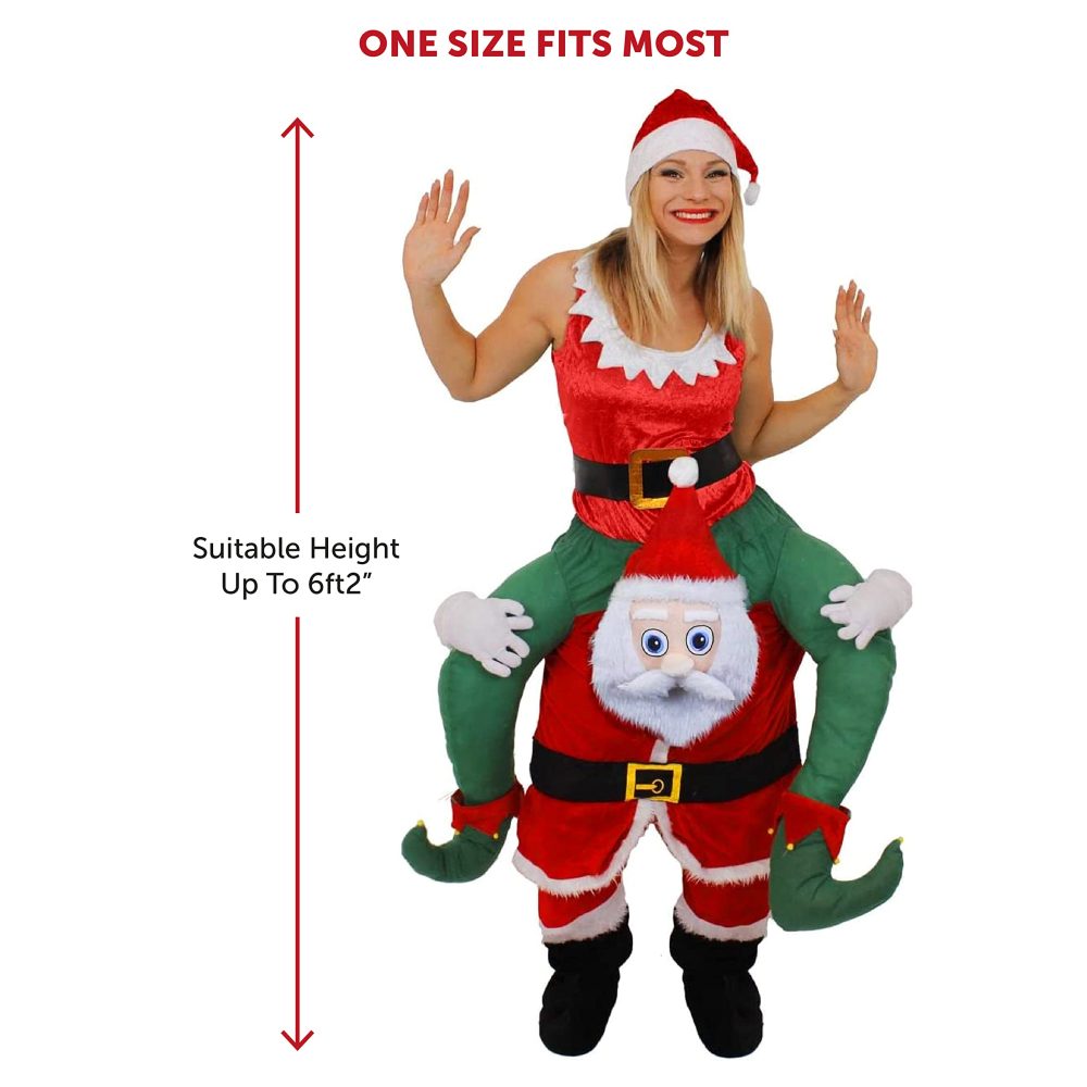 Santa Costume Adults Fancy Dress - One Size - Santa Claus Pick Me Up Father Christmas Costume with Stuffed Legs and Adjustable Elasticated Waistband - Image 2