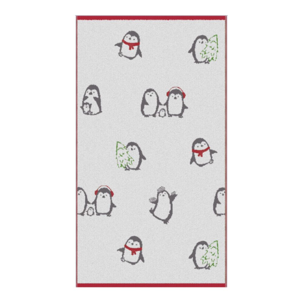 Fusion - Christmas Penguins Hand Towel 2 Pack (50 x 90cm) - Soft & Fluffy 100% Cotton - Christmas Animals Hand Towels - Christmas Bathroom Towels - Christmas Decorations/Bathroom Accessory - Image 3