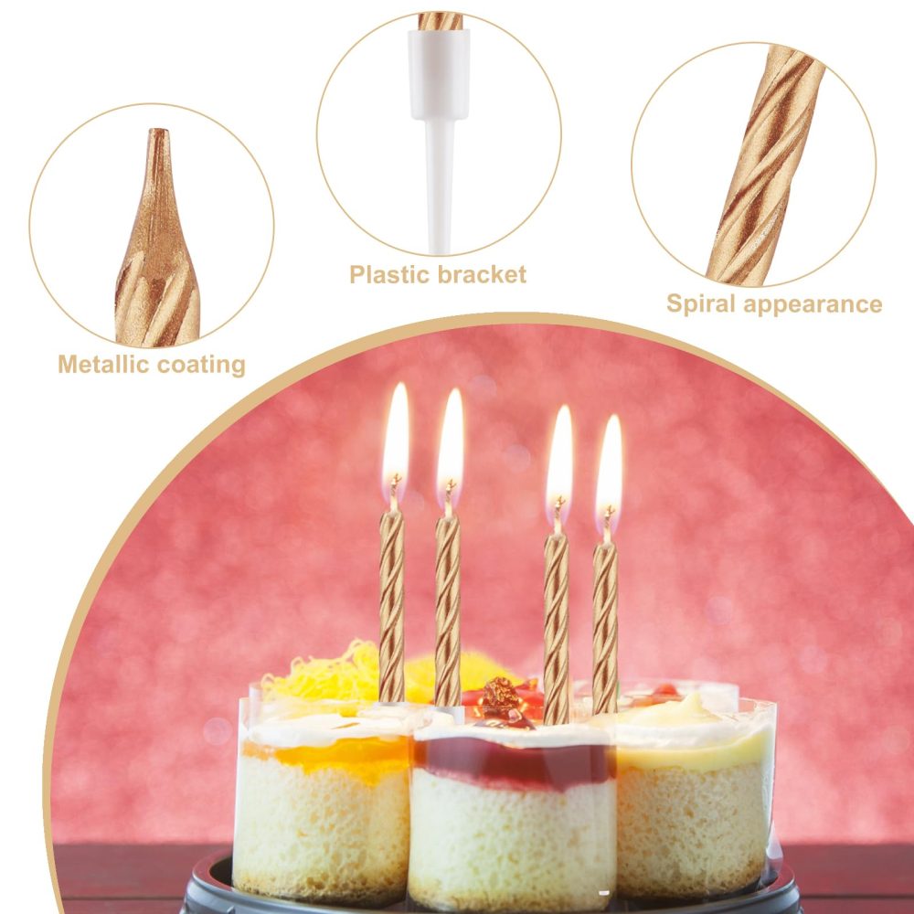 FIHODONE 40 PCS Birthday Candles Girls and Boys,7.5cm Spiral Candles for Cake,Birthday Cake Candles with Holder,Candle for Birthday Party Wedding Cake Decorations - Image 6