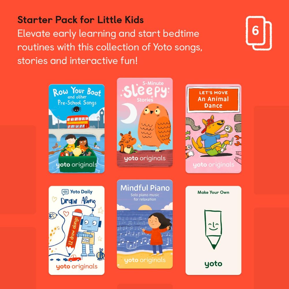Yoto Mini (2024 Edition) + Starter Pack for Little Kids Bundle – Kids Screen-Free Bluetooth Audio Player, All-in-1 Travel Device for Stories Music Podcasts Radio, Use as Speaker or with Headphones - Image 6