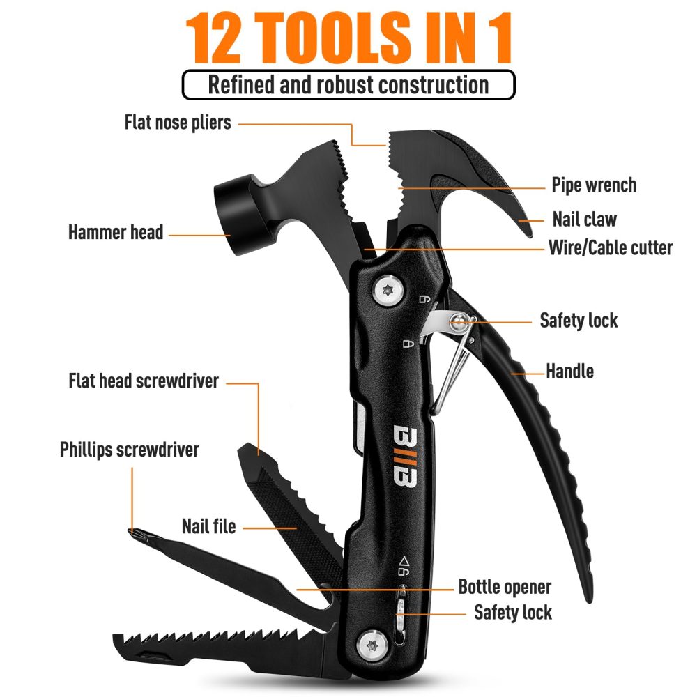 BIIB Gifts for Men, Multi Tool Mens Gifts for Christmas, Gifts for Dad Stocking Fillers for Men Christmas Gifts for Him, Birthday Gifts for Men, Secret Santa Gifts for Men, Gadgets Camping Accessorie - Image 7