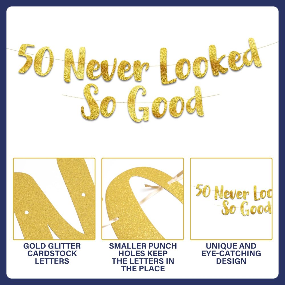 50th Birthday Decorations for Men, 50th Birthday Decorations Blue Gold 50th Birthday Balloons, 50th Birthday Party Decorations for Him, Happy 50th Banner Confetti Balloons 50 Birthday Party Supplies - Image 7