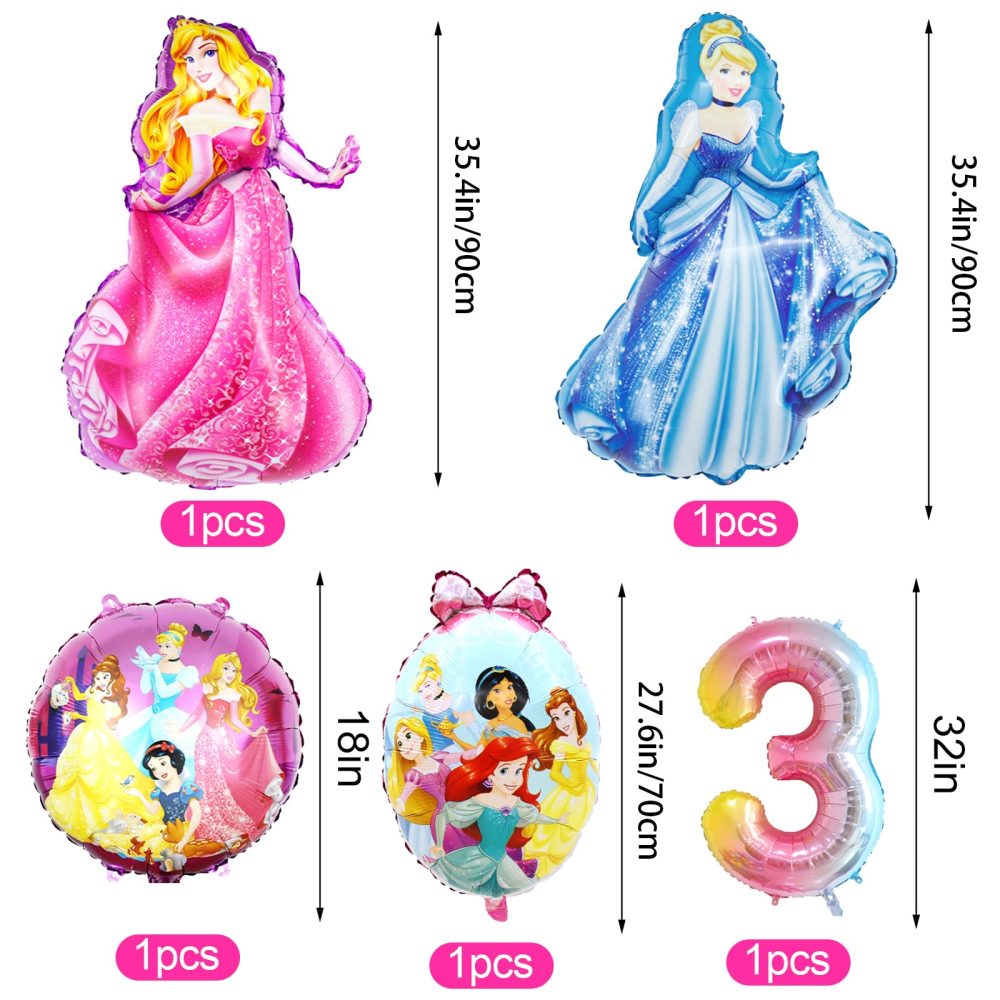 73Pcs Princess Balloons,Princess Party Decorations,Princess Birthday Decorations 3rd Girls,Foil Balloons,Princess Latex Balloons,Princess Themed Decorations for Girl’s Birthday - Image 6