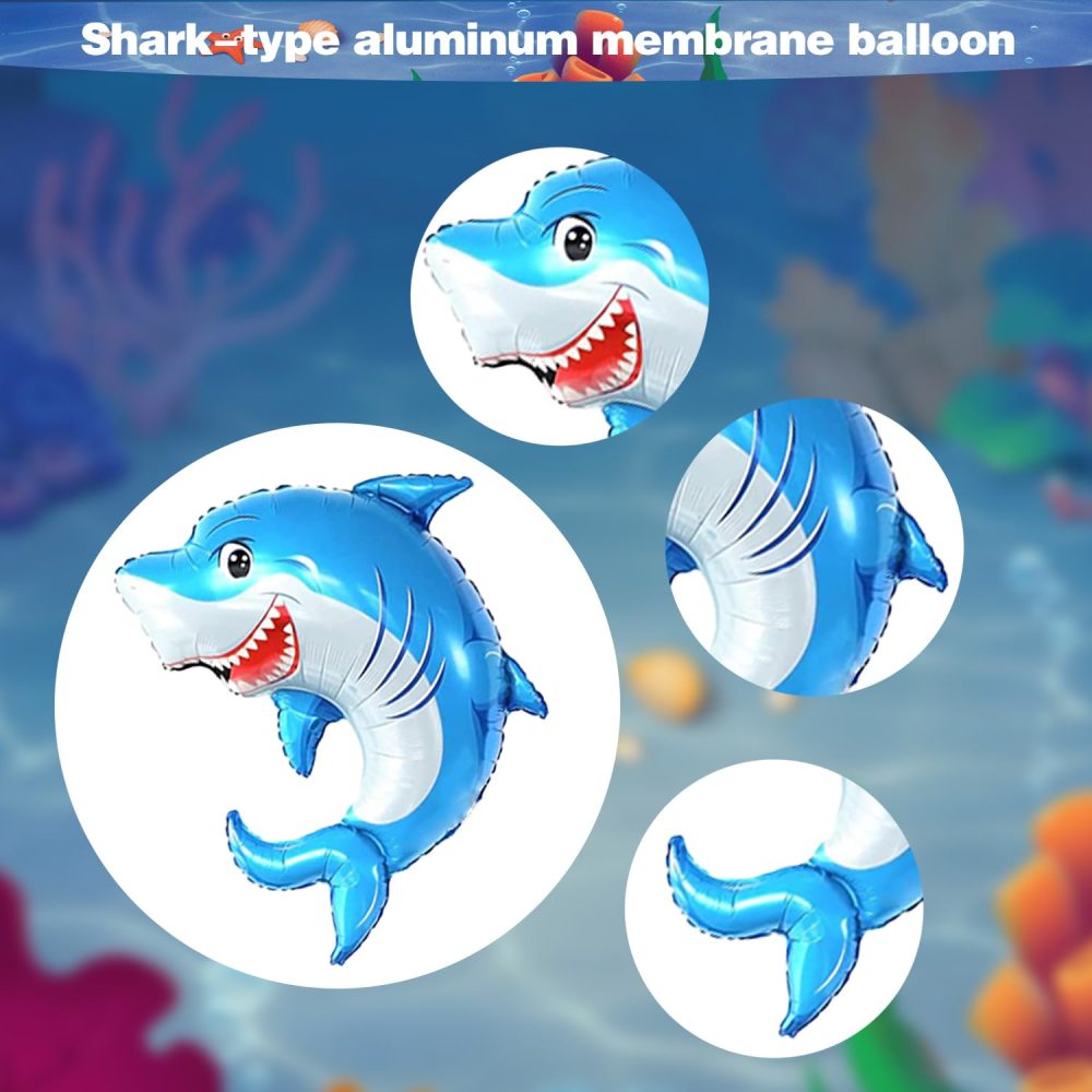 188 Pack Under the Sea Party Supplies Ocean Sea Party Tableware Set - Plates Cups Napkins Tablecloth Banner Balloons Cake Toppers for Underwater World Summer Beach Birthday Party Decorations Serves 20 - Image 2