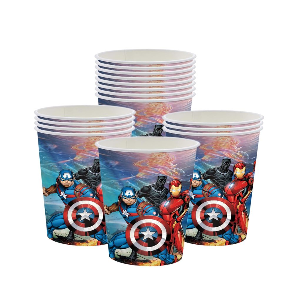Marvel Avengers Superhero Paper Cups,16Pcs Superhero Party Tableware Cups,Disposable Avengers Party Decorations Captain America Iron Man Paper Cups for Kids Boys Birthday Marvel Party Decor Supplies