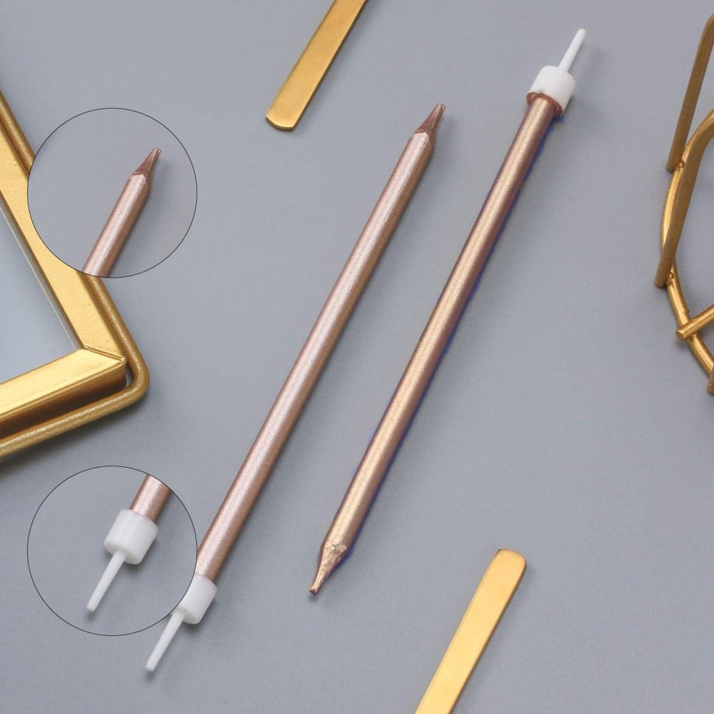 Birthday Candles,18 Pcs Cake Candles, Birthday Cake Candles for Cupcake or Cakes, 5.3 Inch Rose Gold Candles for Wedding, Party or Celebrate Anniversary - Image 5