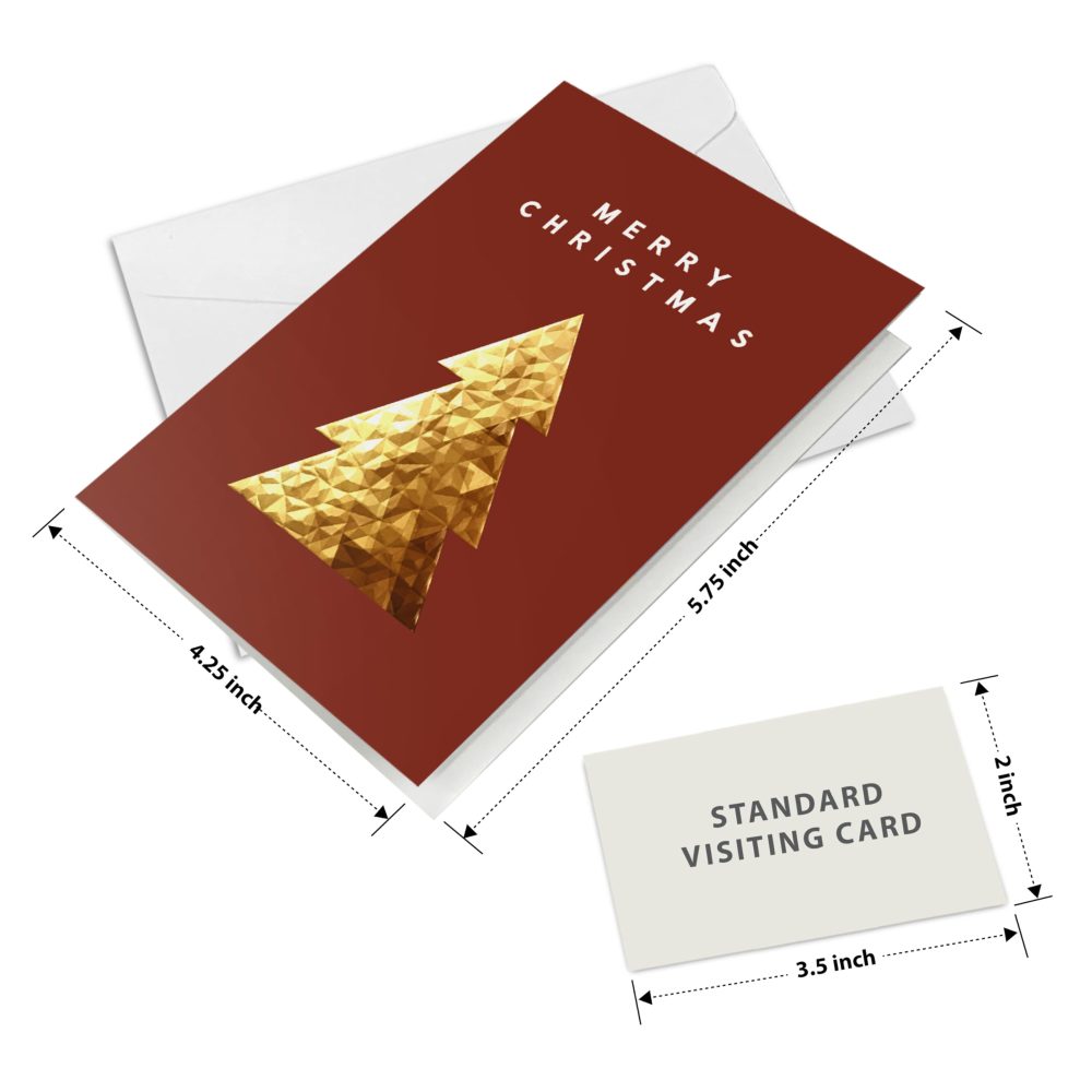 easykart labels 18 Christmas Greeting Card Assortment With Envelopes, Gold Foil With 3D Embossing Effect Design, 5.75 x 4.25 Inch - Image 4