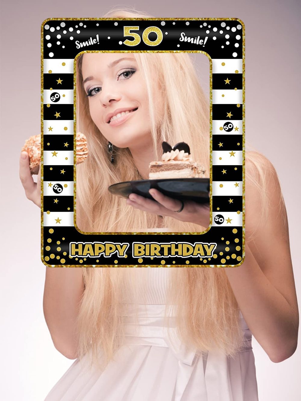 50th Birthday Photo Booth Props,Black Gold Inflatable Selfie Frame Picture Frame,Giant Inflatable Party Photo Booth Frame for 50th Birthday Party Decorations Supplies Men Women Favor Gift - Image 5