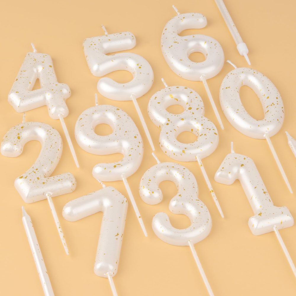 White Gold Happy 39th Birthday Candles, Gold Number 39 Candles for Birthday Cake, White Gold Birthday Candles Cake Topper for Women Men 39th Birthday Cake Decorations, Wedding Anniversary Supplies - Image 5