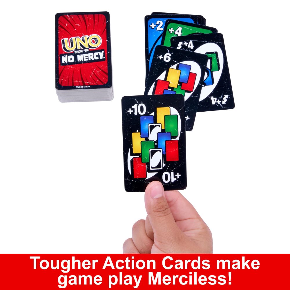 Mattel Games UNO Show ?em No Mercy Card Game for Kids, Adults & Family Parties and Travel With Extra Cards, Special Rules and Tougher Penalties., HWV18 - Image 5