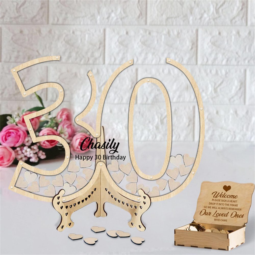 Personalized 21th Birthday Guest Book Alternative Custom Wooden Birthday Party Guest Book Alternative Birthday Signature Guest Book 21th Birthday Party Decorations Party Supplies Gifts - Image 6