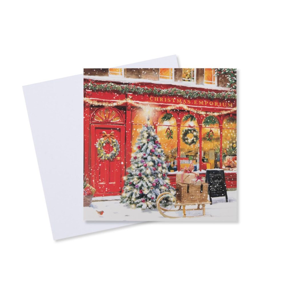 Macmillan Village Scenes Charity Christmas Cards – Pack of 20 Luxury and Eco-Friendly Christmas Cards. Boxed Multipack of 4 Seasonal Christmas Designs. 127x127mm Card Size. - Image 6