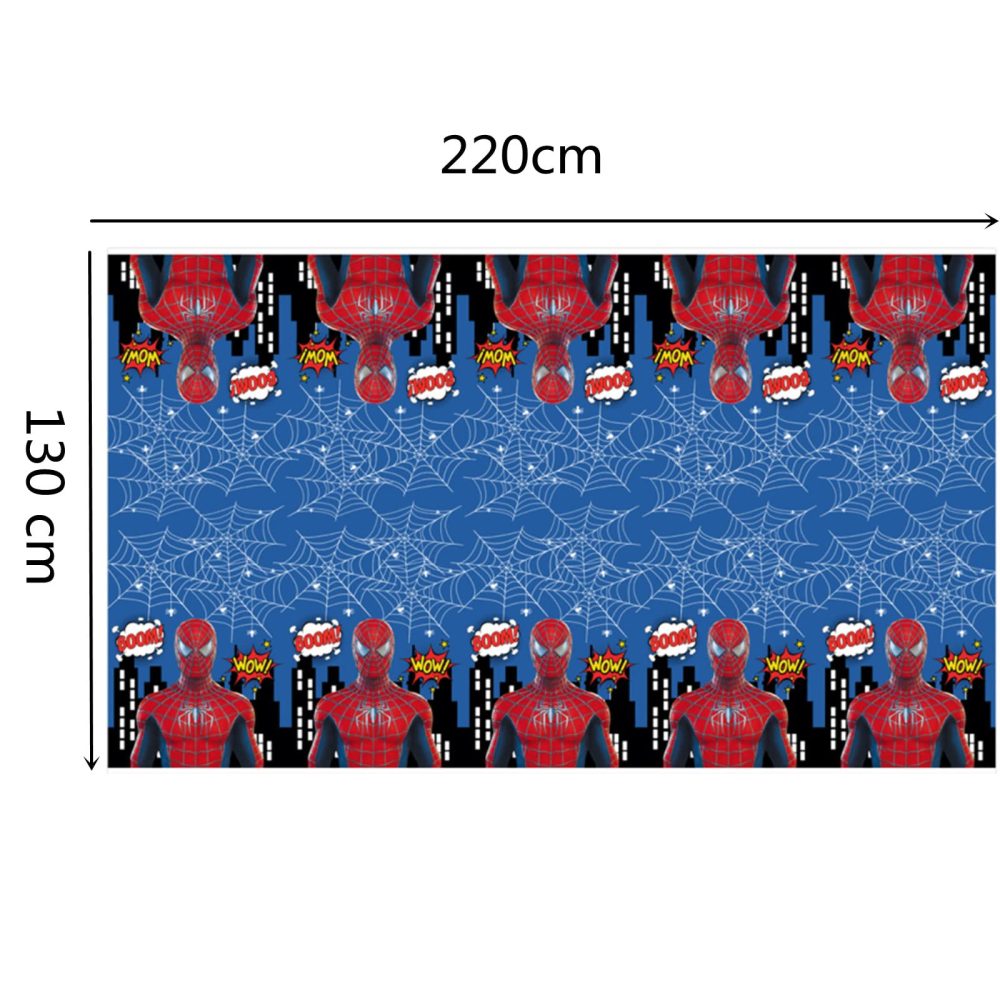 Spiderman Party Table Cloth for Boys,130*220cm Blue Superhero Party Tablecloth,Plastic Marvel Avengers Spiderman Table Cover Party for Kids Baby Shower Birthday Spiderman Themed Party Decorations - Image 2