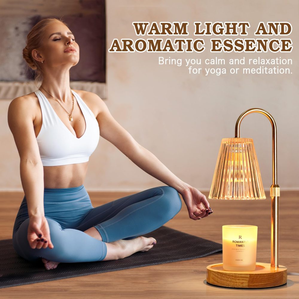 Funistree Candle Warmer Lamp with Dimmer and Timer for Scented Candle Jar, New Home Gifts for Women Friends, Anniversary Birthday Presents for Her, Electric Wax Melter Candle Heater Lamp with 2 Bulbs - Image 3