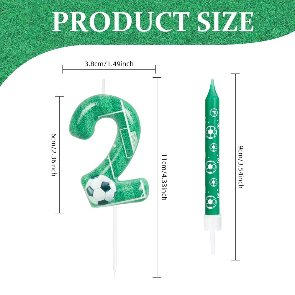 Birthday Number Candles, Football Birthday Number Candles, Green Number Cake Candles with 20 Extension Rods, Party Decorations for Unforgettable Celebrations - Image 6