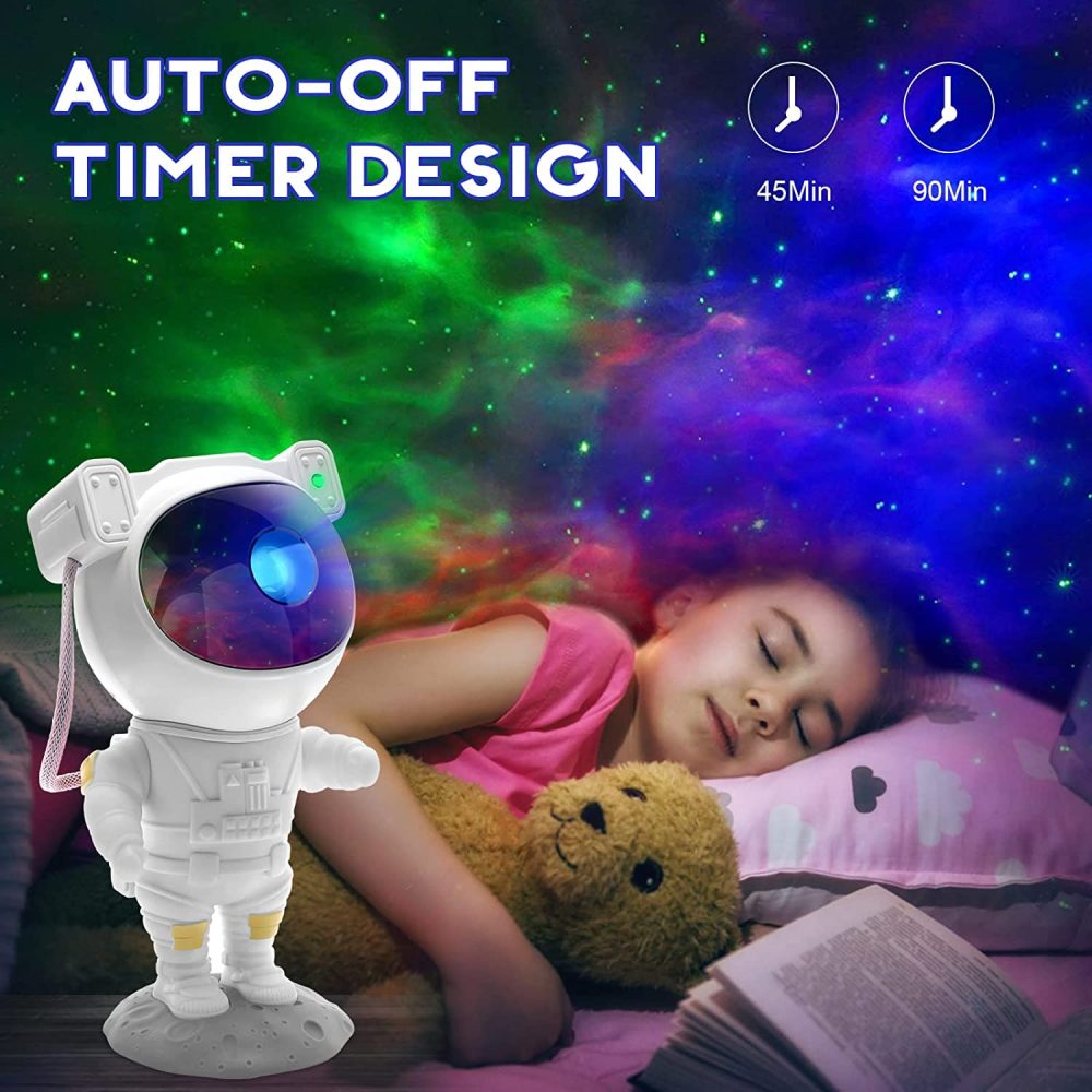 SFOUR Astronaut Galaxy Projector Night Light，Lights for Bedroom,Kids Room Decor Aesthetic, Adjustable Head Angle,Gift for Kids Adults Home Party Ceiling Decor，Christmas Gift - Image 3