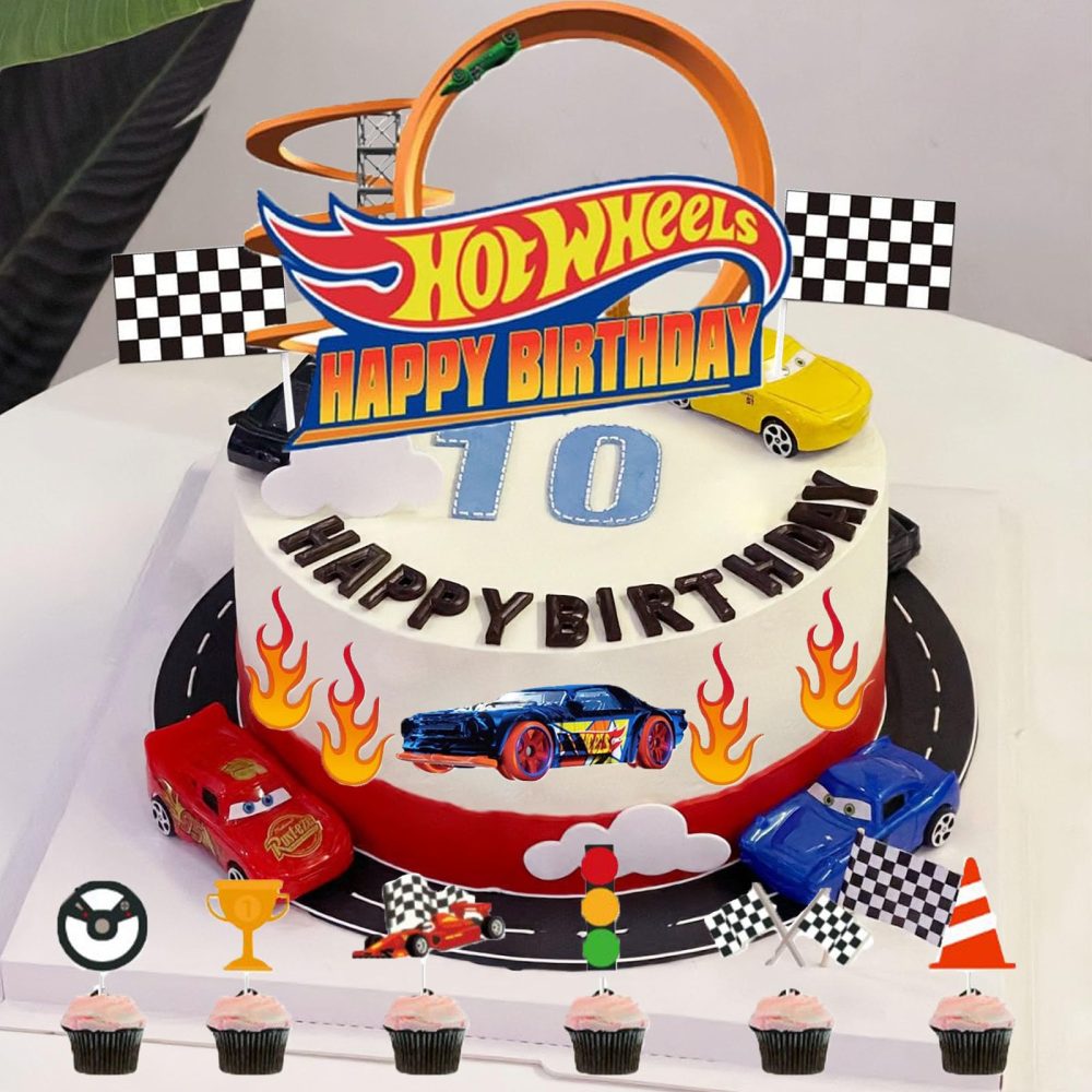 20pcs Car Cake Topper Race Car Happy Birthday Cake Decoration,Car Cake Decrations birthday decorations