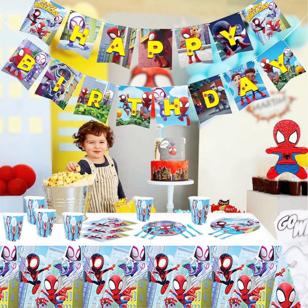 Spiderman Party Paper Napkins for Boys Birthday,20P Superhero Napkins Spiderman Table Decorations Paper Napkins for Kids Spiderman Birthday Party Supplies Decorations,Children's Superhero Party Favor - Image 3