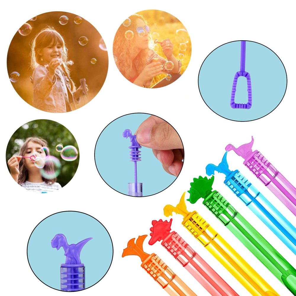Bubbles for Kids, Party Bag Fillers for Kids, 20 pcs Bubble Wands Mini 6 Colors Ramdom Dinosaurs Bubbles Kids Party Bag Fillers, for Kids Party Favours, Summer Toy Party, Bath Toys so - Image 2