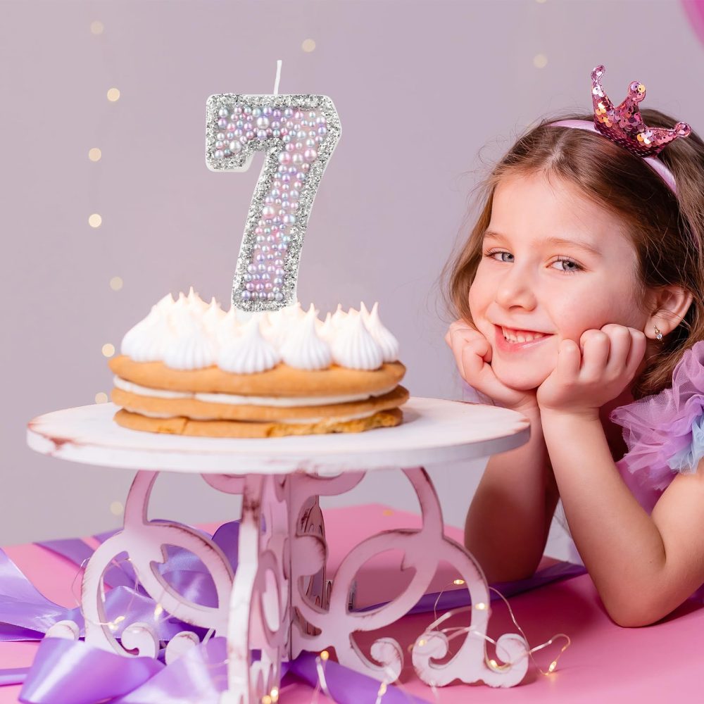 Macaron 3rd Birthday Candles,Purple Pink Number 3 Candle for Cake, Color Pearl Candles, Macaron Themed Birthday Decorations, Sparkler Birthday Candle Cake Topper for Girls Boys Birthday Party Supplies - Image 4