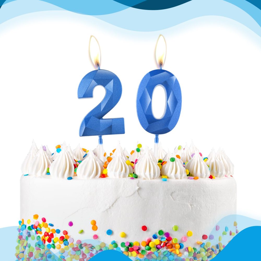 Sapphire Blue 16th Birthday Candles for Cake, Number 16 Candle for 16th Birthday Decorations, 3D Design Cake Topper Decor for Boy Girl Men Birthday Theme Party Weddings Anniversary Celebration - Image 6