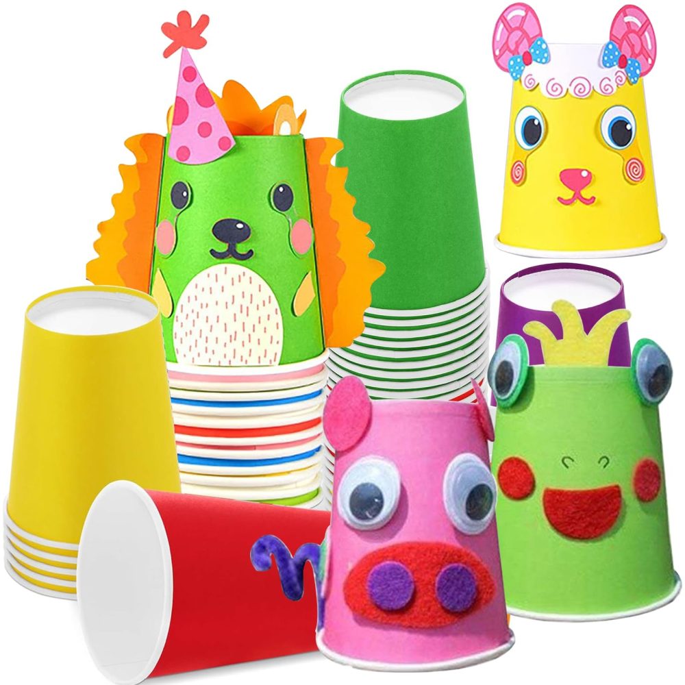 Maridergo 80 Pack Colorful Paper Cups Party Cups, 250ml Multi Coloured Drinking Cups Neon Party Cups Picnic Cups Biodegradable for DIY, Birthday, Picnics, Weddings, Holiday Party, 8 Colors - Image 5