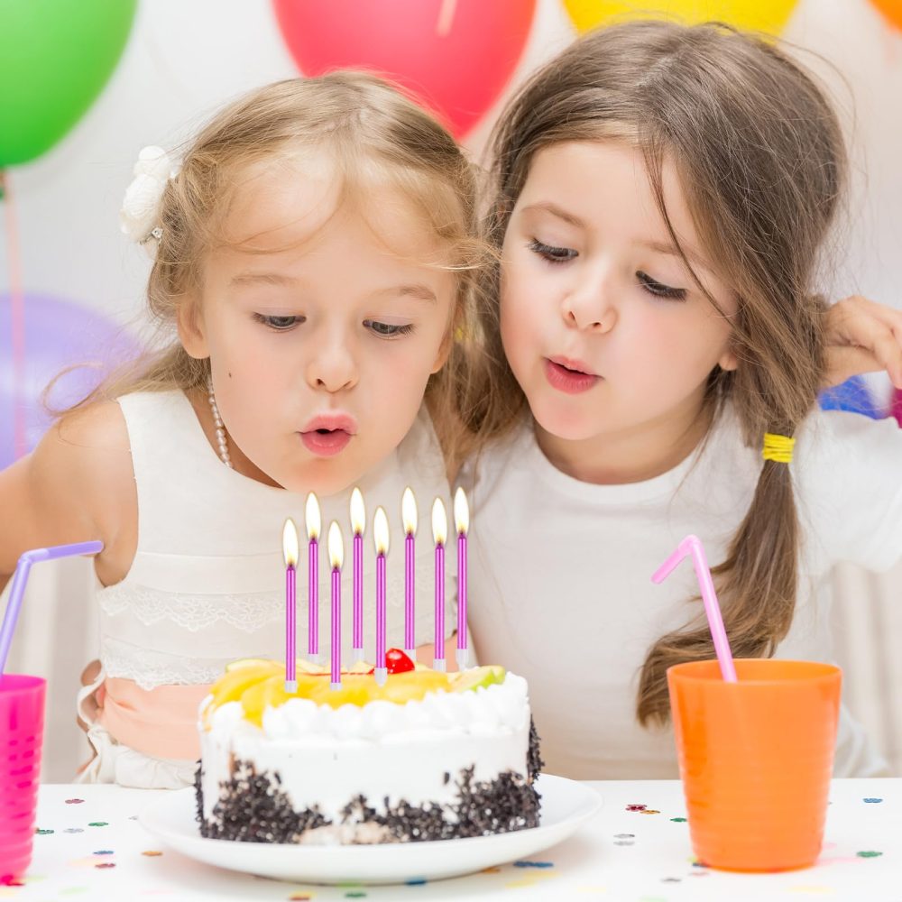 Purple 30th Birthday Candles, Purple Number 30 Candle for Cake, Purple Thin Party Candles, Purple Cake Candles Cake Toppers for Girls Boys 30th Birthday Party Decorations Wedding Anniversary Supplies - Image 5