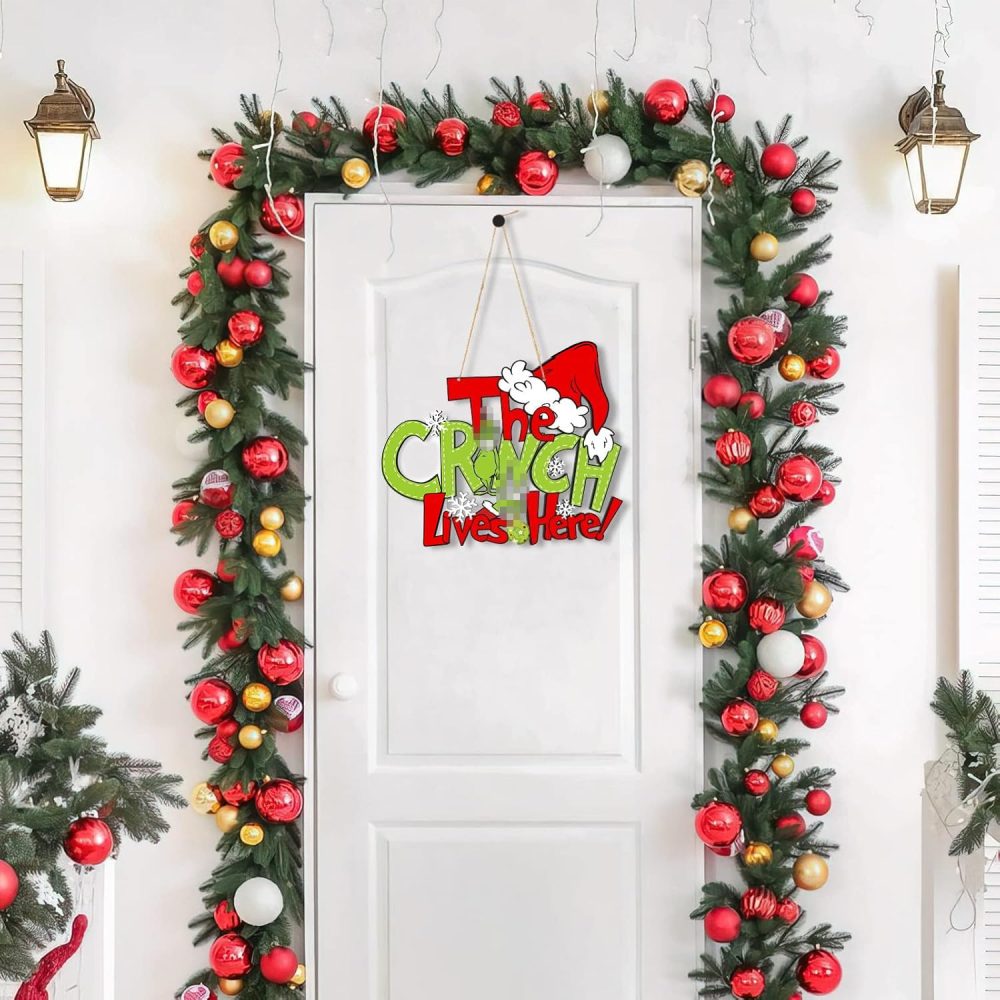 Christmas Decorations Hanging Sign - Christmas Wooden Door Sign Thief Stole Decor for Holiday Xmas Door Wall Tree Decorations Indoor Outdoor - Image 5