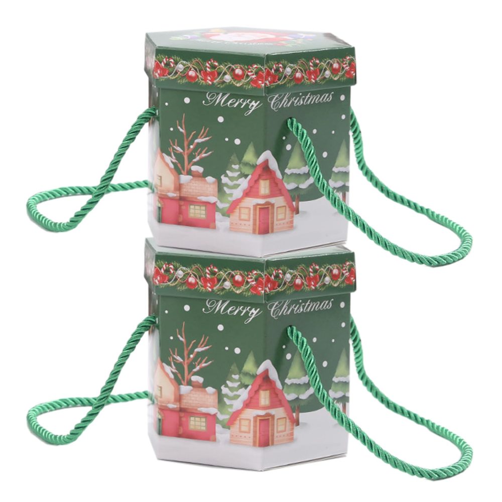 Allbusky 30PCS Christmas Eve Gift Boxes Christmas Party Gift Boxes, Xmas Party Favour Boxes Christmas Paper Candy Boxes, Handheld Party Packs Party Decorations