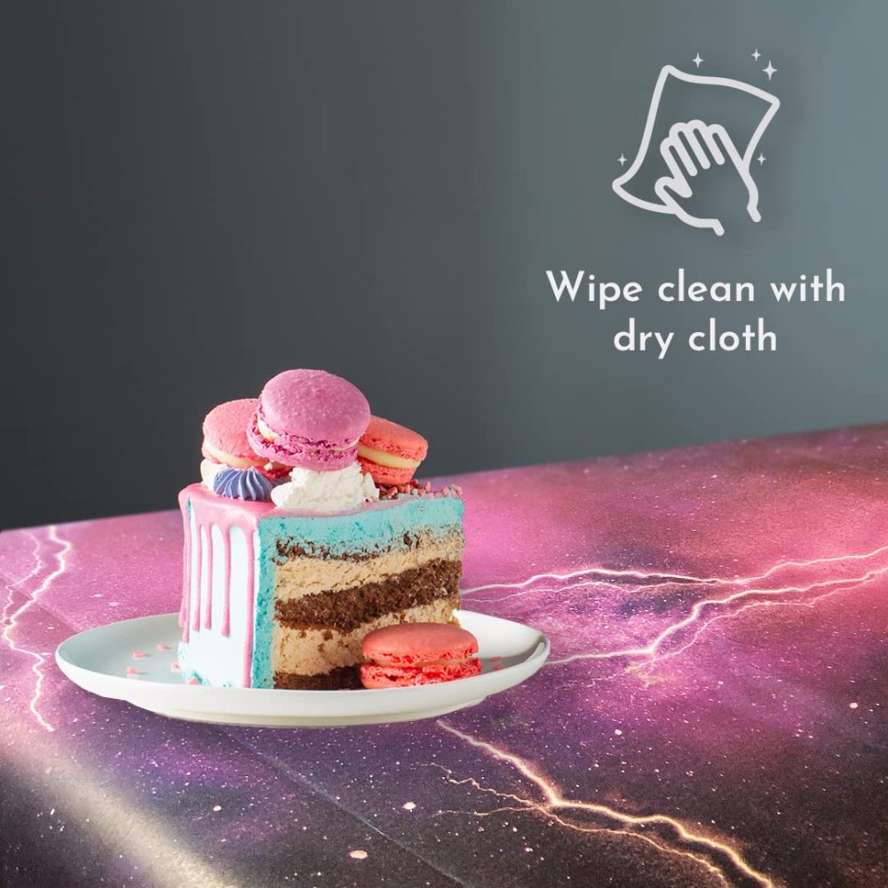 Kissymix Starry Night Table Cover Pack of 1-180cm x 120cm Recyclable Space Themed Table Cloth For Parties - Image 5