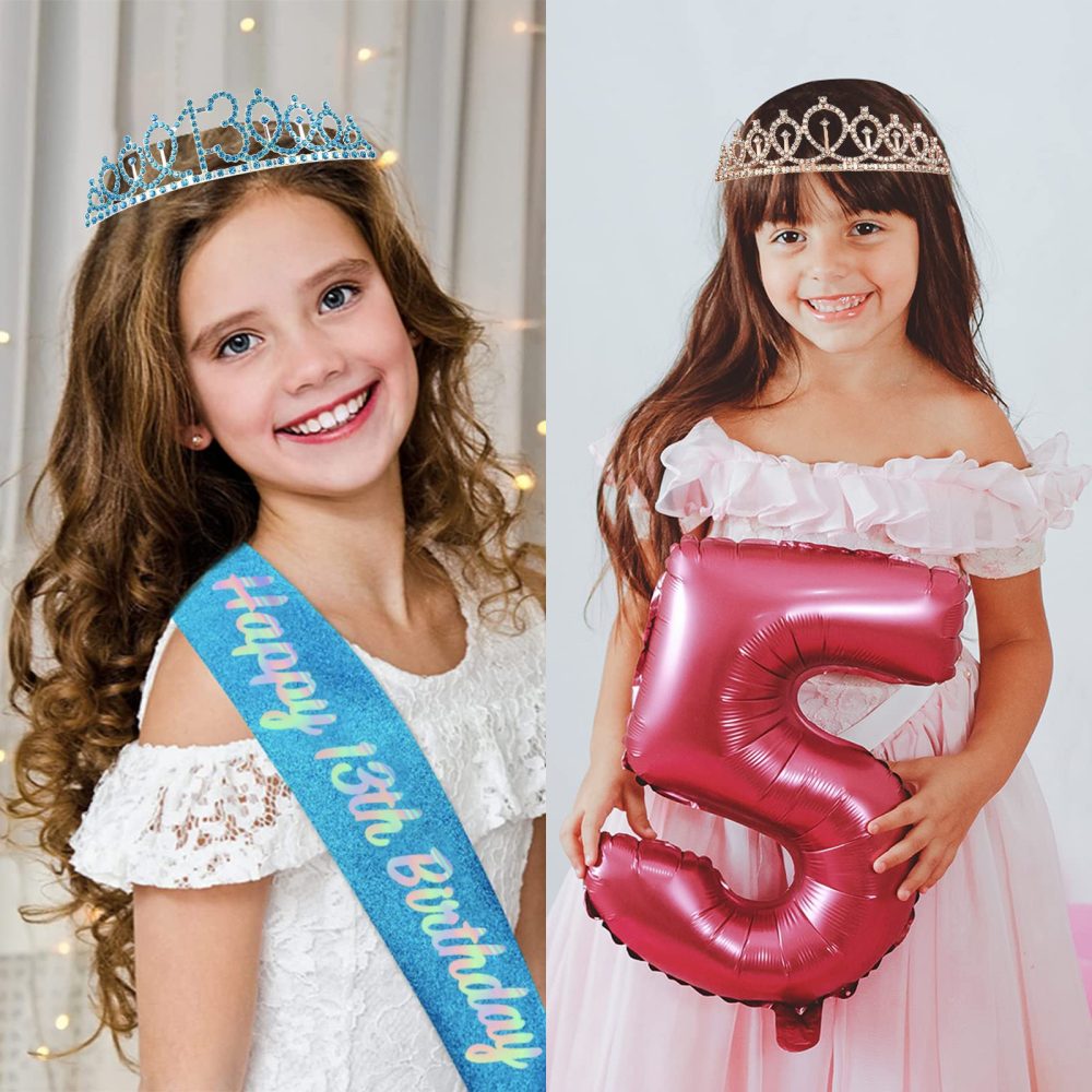 80th Birthday Girl Sash and Tiara,Rose Gold 80th Birthday Crown and Sash for Her,Girls 80th Birthday Decorations Party Accessories,Birthday Crown Costume Set for Girls 80th Birthday Gifts - Image 5