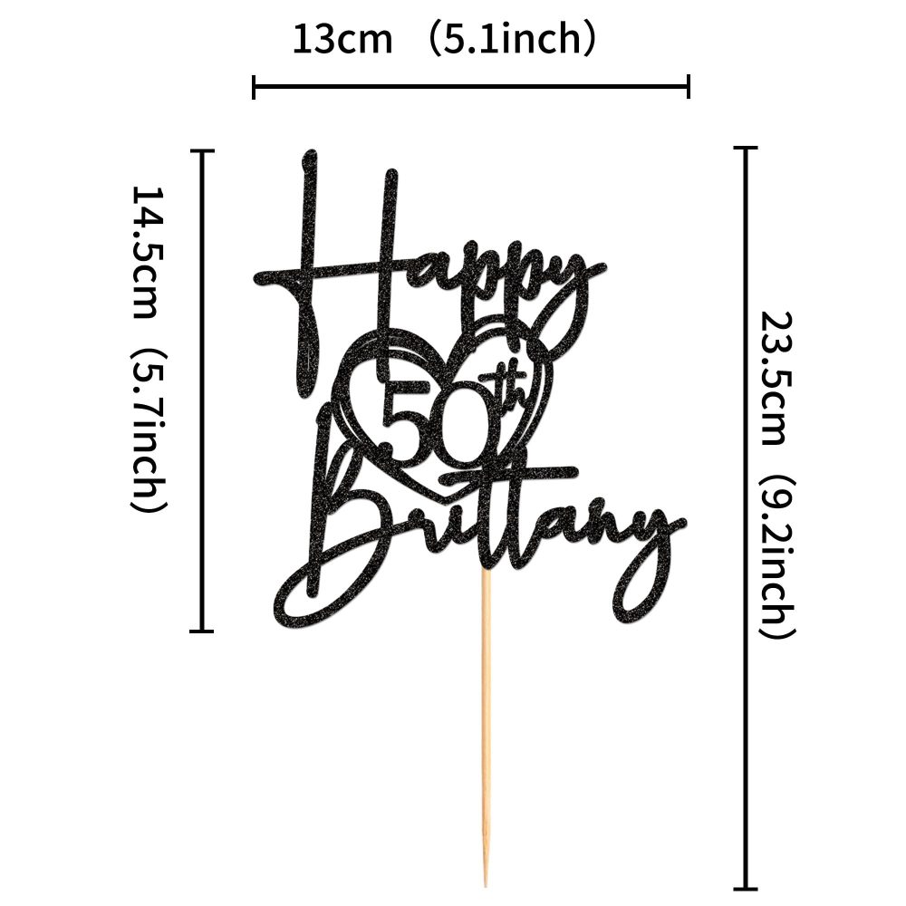 Blumomon 3 Pcs Black Happy 50th Birthday Cake Toppers 50th Birthday Party Cake Topper 50 Cake Topper 50th Birthday Decorations for 50th Birthday Party Decoration Supplies - Image 7