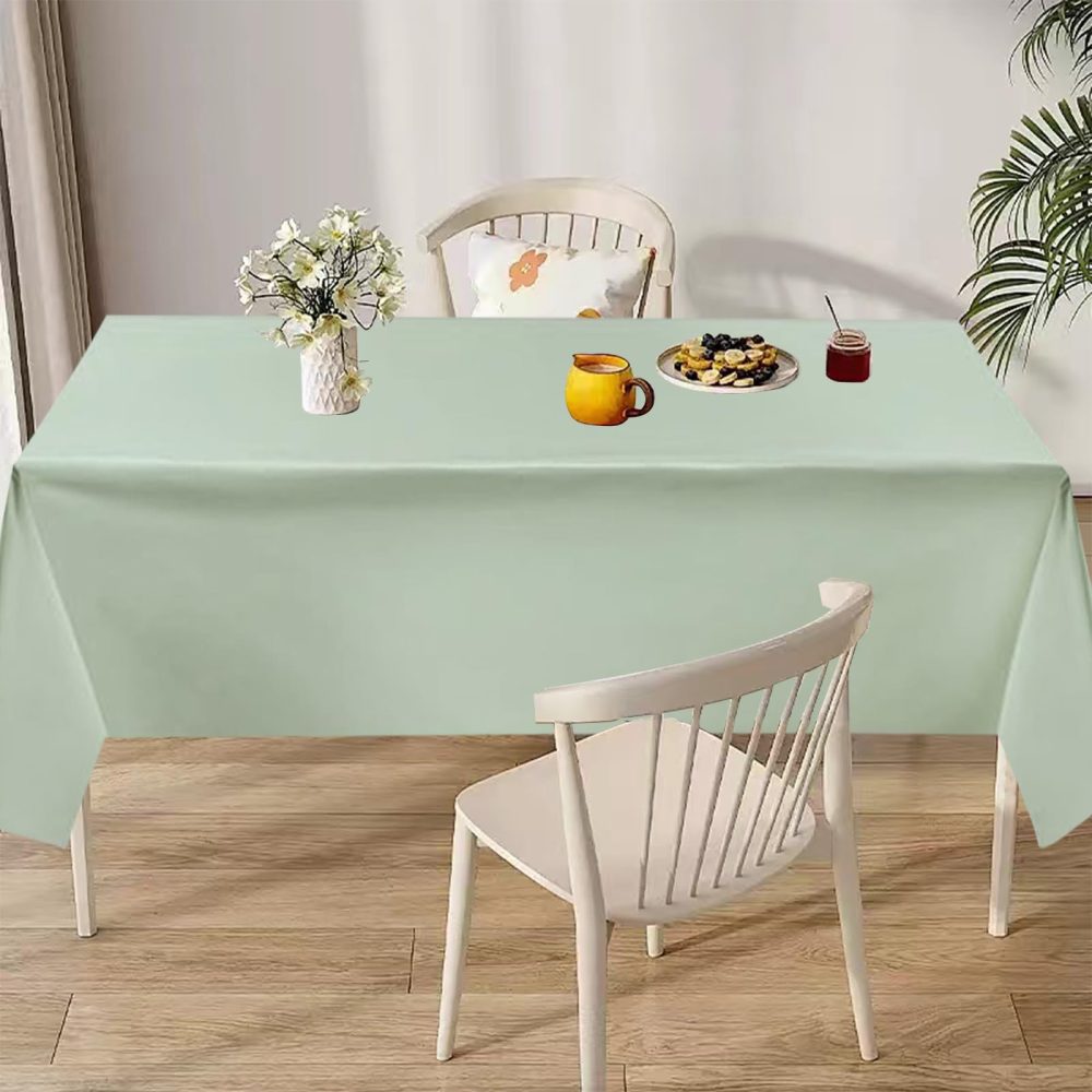 2Pcs 137x274cm Plastic Sage Green Table Cloths Party,Sage Green Party Supplies Decoration Large Plastic Table Cloth Rectangular for Picnic,Halloween,Christmas,Kid Adult Birthday Party Tablecloth - Image 3