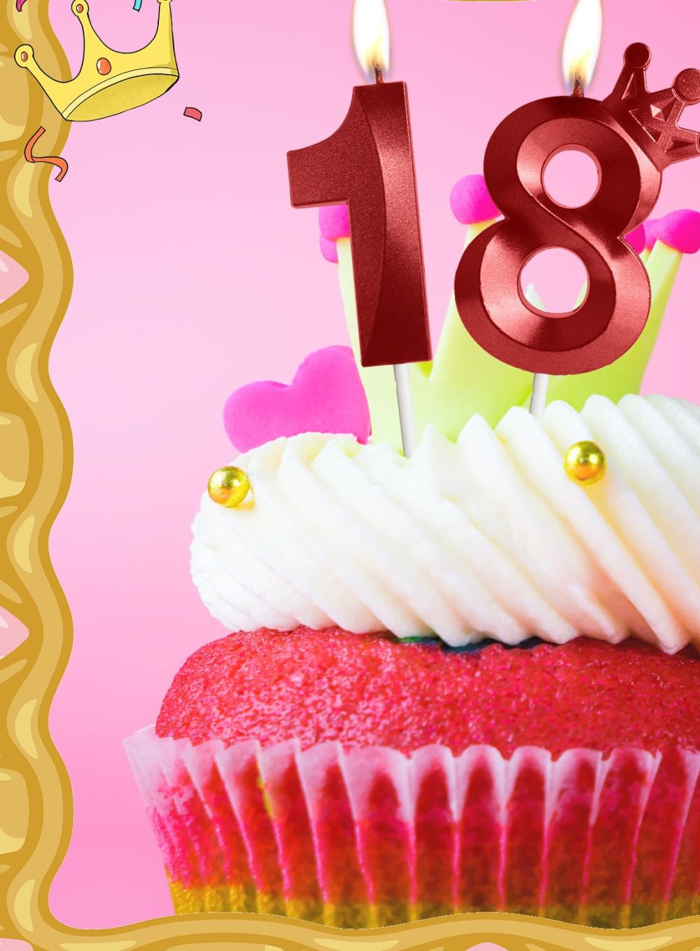 Red 11th Birthday Candles with Crown,Number 11 Candle,11th Birthday Candle for Cake Decorations,Happy Birthday Candle,Cake Candles Cake Topper Decor for Girls Boy Men Women Birthday Party Supply - Image 4