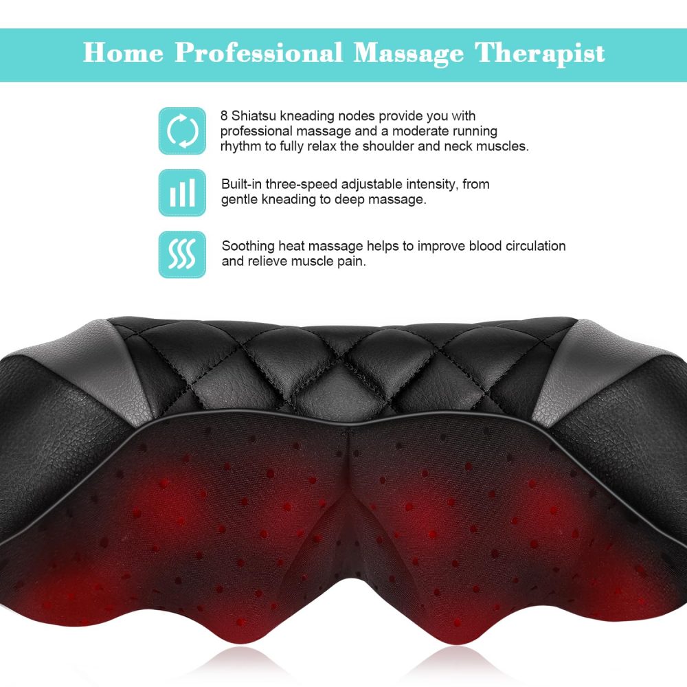 Shiatsu Neck and Shoulder Massager, Back Massager with Heat - Gifts for Women/Men/Mom/Dad - Electric Deep Tissue 4D Kneading Massager Gifts for Christmas, Mother's Day, Father's Day, Birthday - Image 6
