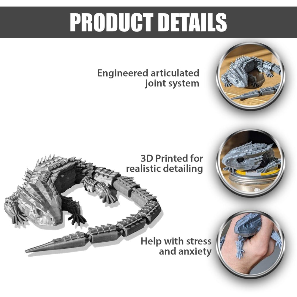 RJW Design Store – Large Reptile Colour Changing Fidget Toys, Bearded Dragon Fidget Pet – Colour-Changing Fidget Toy Set Stress Relief Lizard – Calming Gift Idea for Imagination, Play & Entertainment - Image 2