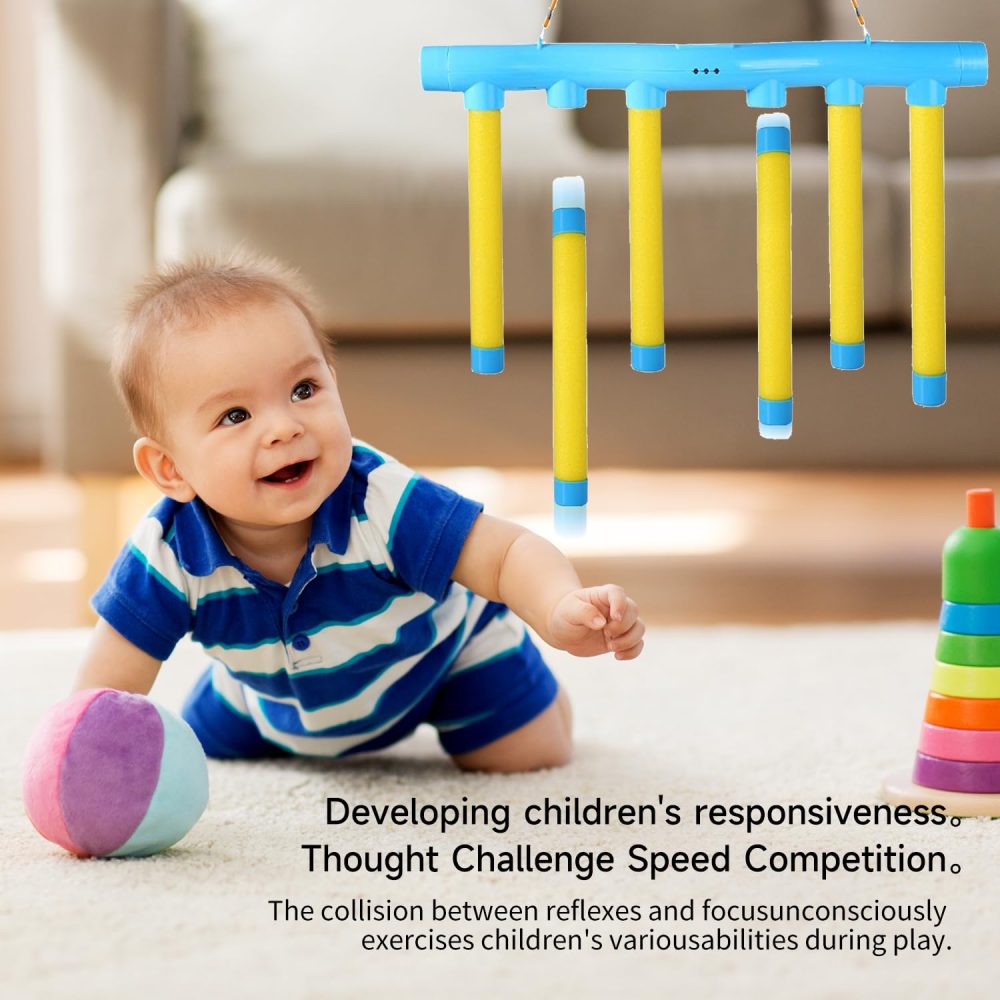 Catching Sticks Games,Falling Sticks Catching Game,Drop It Catch It Win It Reaction Game,3 Dropping Speeds Quick Reactions Training Toy,Hand-Eye Coordination Gift For Kids Adults Christmas (Blue) - Image 2