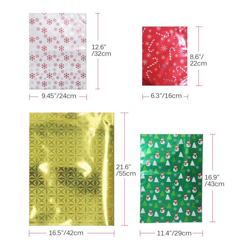 Christmas Bags, 40Pcs Santa Wrapping Gift Bag in 4 Sizes and 4 Designs, with Ribbon Ties and Tags - Image 4