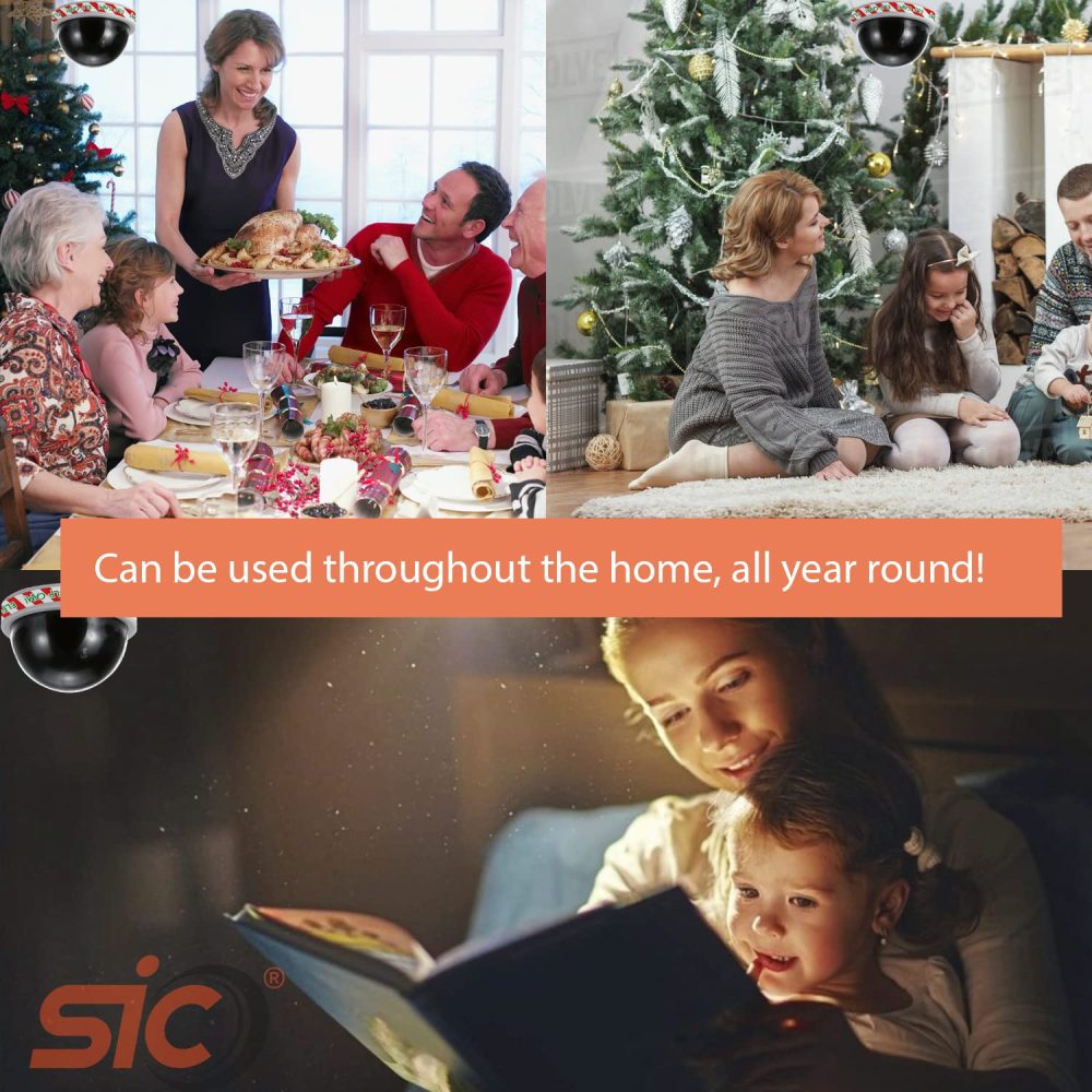 SIC ® Elf Christmas Dummy Surveillance Camera | CCTV Camera Christmas Decoration | With Built-in Flashing Red LED Light - Image 2