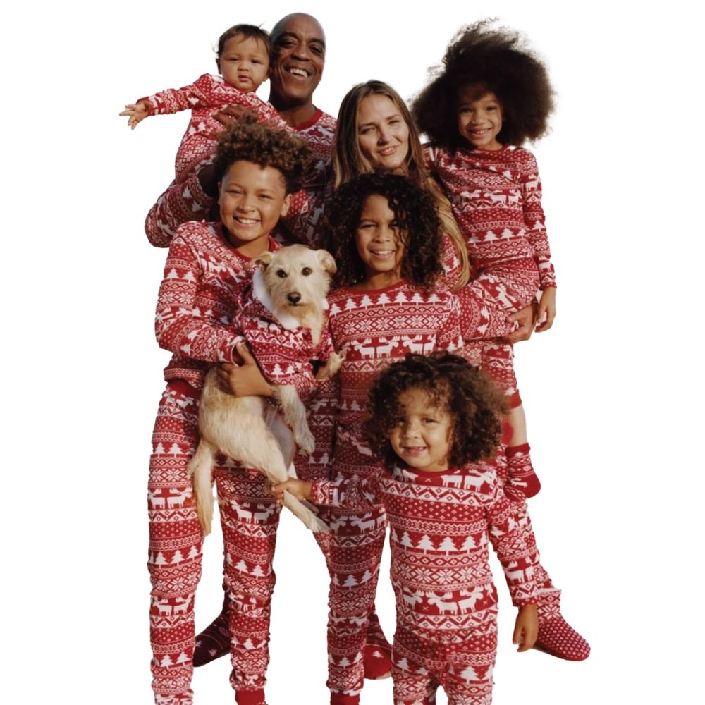 Menore Christmas Pajamas For Family, Matching Family Pajamas Set, Christmas Sleepwear Long Sleeve, Reindeer Pajamas Set, PJs Xmas Festival Nightwear Adults Kids N01 Mom M