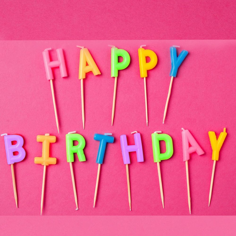 Multicoloured Happy Birthday Candles, 13 Rainbow Lettered Birthday Candles on Cocktail Sticks, Perfect for Birthday Cakes, Classic Alphabet Candles for Adults and Kids - Image 4