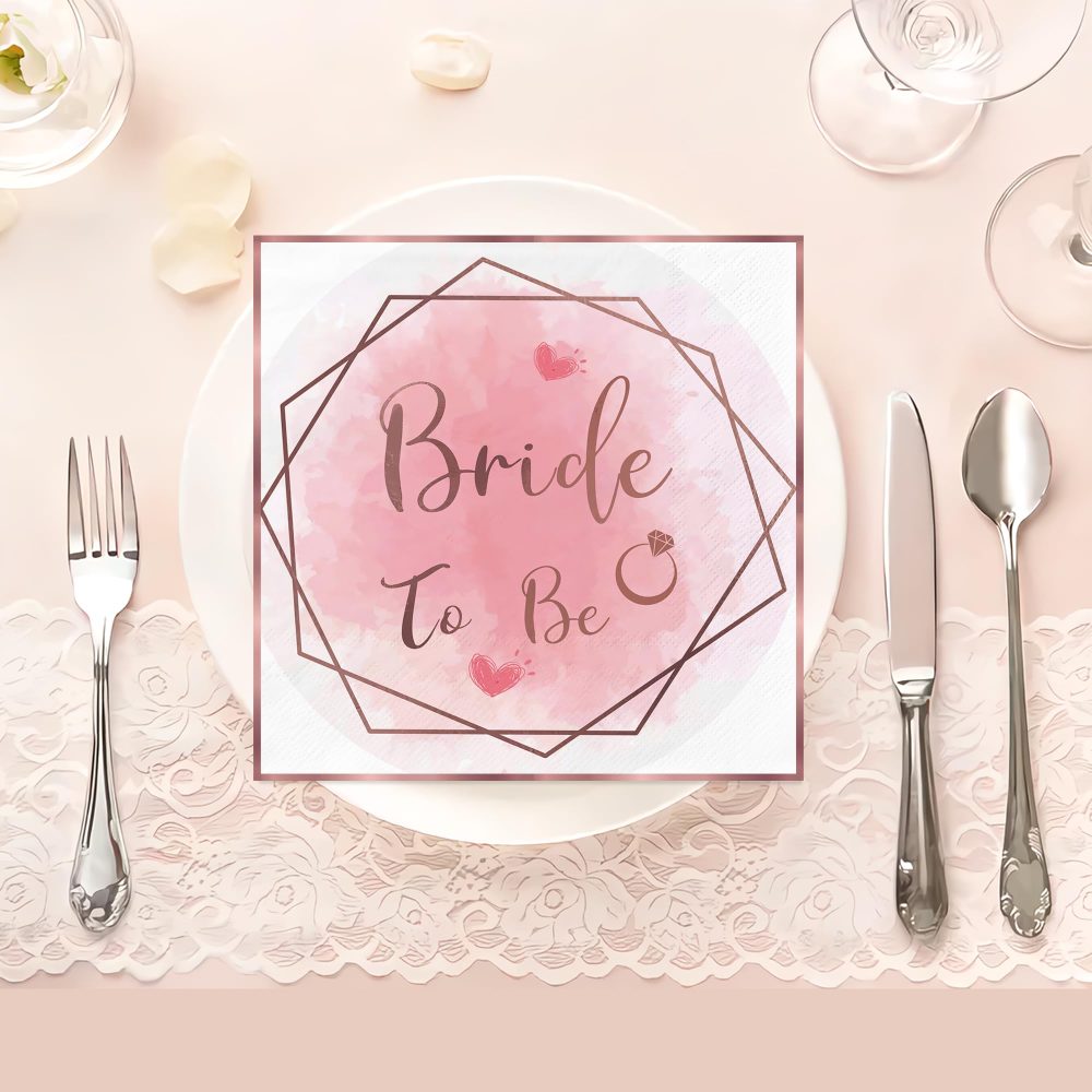 AFYHH 40Pcs Hen Party Napkins Decorations for Bridal Showers Hen Do Parties Table Decorations Birde to Be Paper Serviettes for Brunch Team Bride Wedding Paper Napkins 33x33cm - Image 3